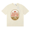 Rhude Chateau Rhude Vintage Wine Label Cream Oversized T‑Shirt